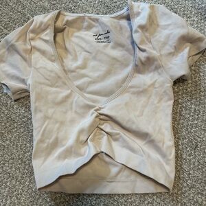 Urban Outfitters light Gray Ruched crop top